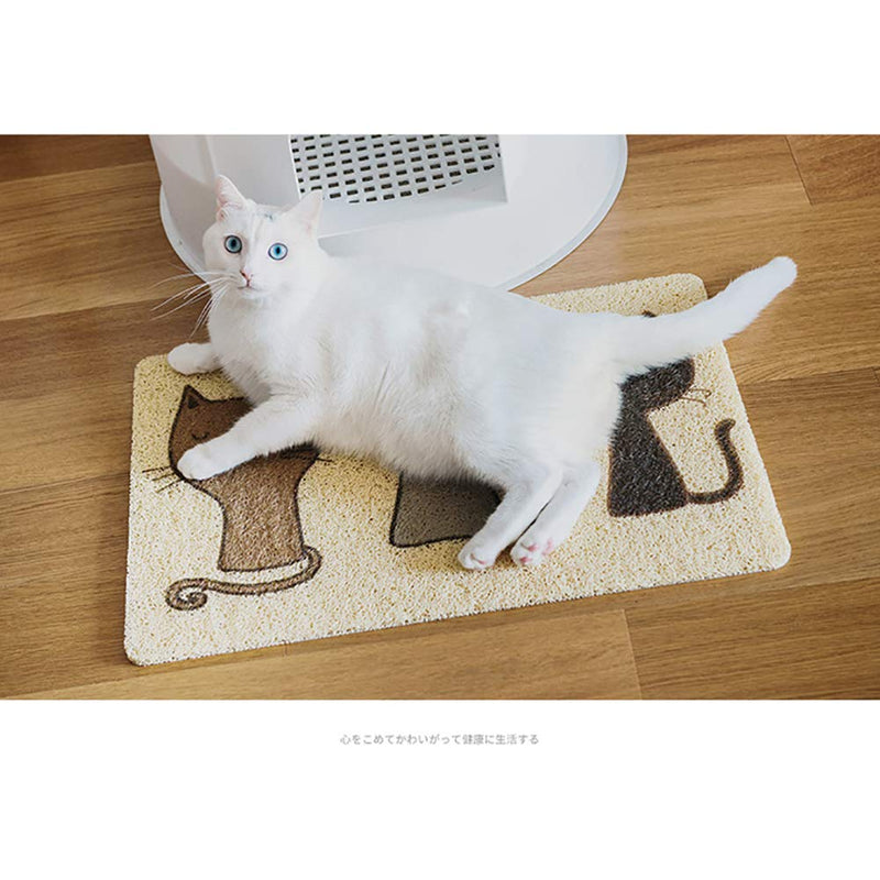 QCWN Cat Litter Mat, Pet Food PVC Mat, Waterproof Non-slip Pet Feeding Mat, Pet Bowl Mat, Pet Feeding Tray For Cats, Dogs and Puppies (16" x 24", Cat) 16" x 24" - PawsPlanet Australia