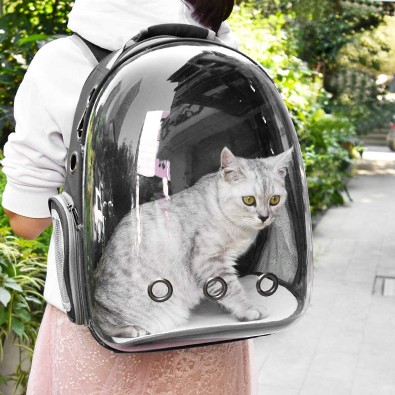 SSAWcasa Cat Carrier Backpack,Large Transparent Bubble Pet Backpack,Portable Ventilated Carry Backpack for Cat & Small Dog,Airline Approved Waterproof Pet Carrier Bag for Hiking Outdoor Black - PawsPlanet Australia