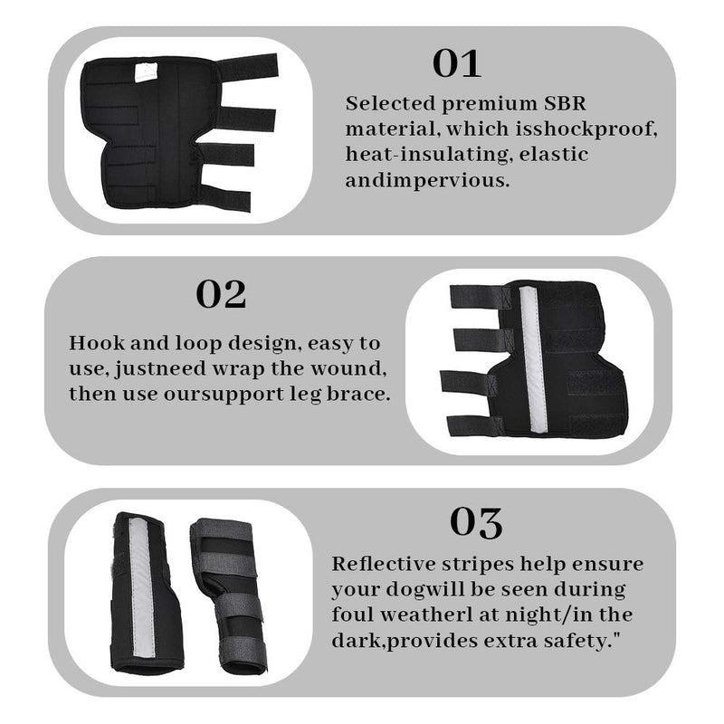 "Dog Leg Brace,Leg Hock Joint Wrap,Pet Knee Pad Dog Elbow Protector,with Reflective Straps,for Injury and Sprain Protection, Wound Healing and Loss of Stability from Arthritis" (L) L - PawsPlanet Australia
