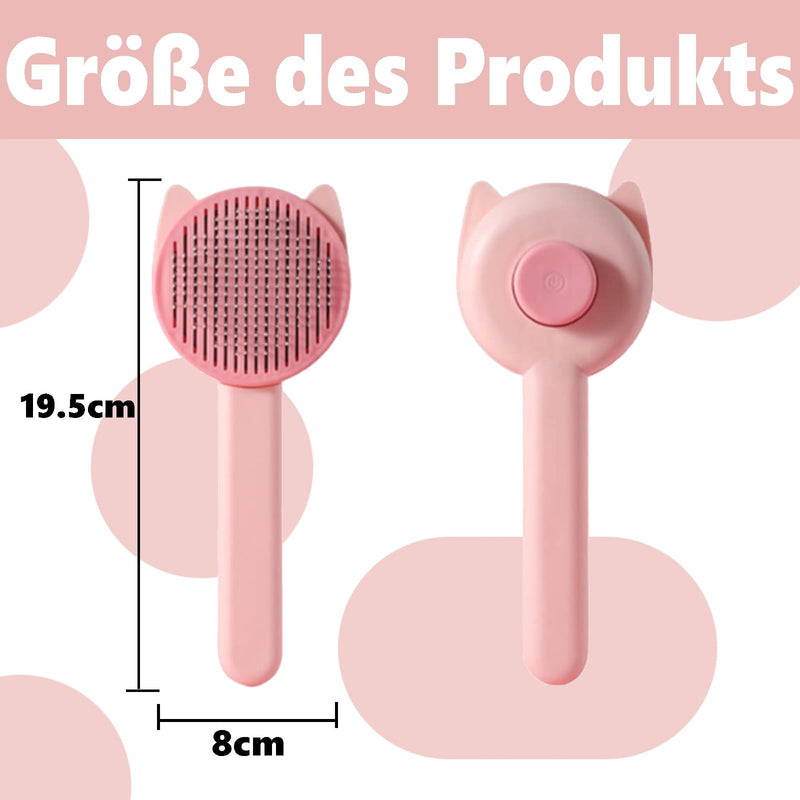 Pet Hair Cleaning Brush, Self-Cleaning Cat Brush One-Click Cleaning for Pet Hair Loss, Cat Comb with Handle Brush for Pet Grooming for Removing Undercoat Loose Fur and Dirt - PawsPlanet Australia