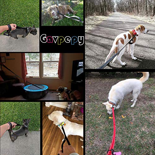 [Australia] - Gavpepy 3M Reflective Dog Leash 6ft Long with Traffic Padded Handle, Dog Training Leash Heavy Duty, Dog Poop Bag Dispenser Double Handle Lead for Greater Control Safety Training Large or Medium Dog Black 