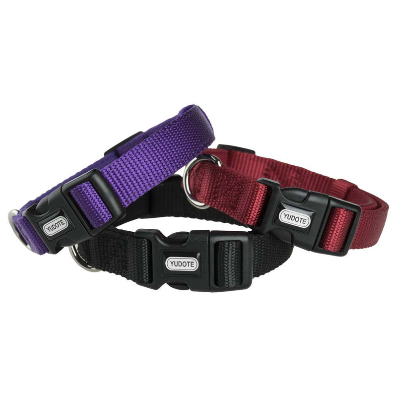 YUDOTE Adjustable Nylon Dog Collar with Soft Neoprene Padding for Puppies Small Sized Dogs Neck 25-38cm Black S (Pack of 1) - PawsPlanet Australia