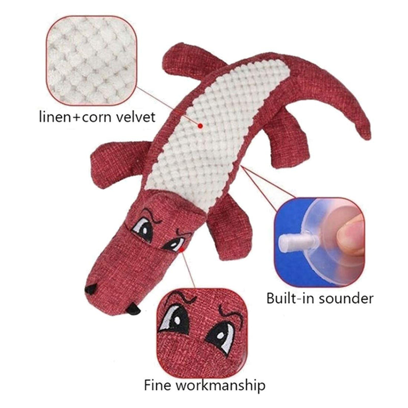 Pet Toy Simulation Crocodile Sounding Dog Resistant Bite Cleaning Teeth Plush Molars Pulling Vocal Flamingo Puzzle Dog Toy 3 Packs (Set A) Set A - PawsPlanet Australia