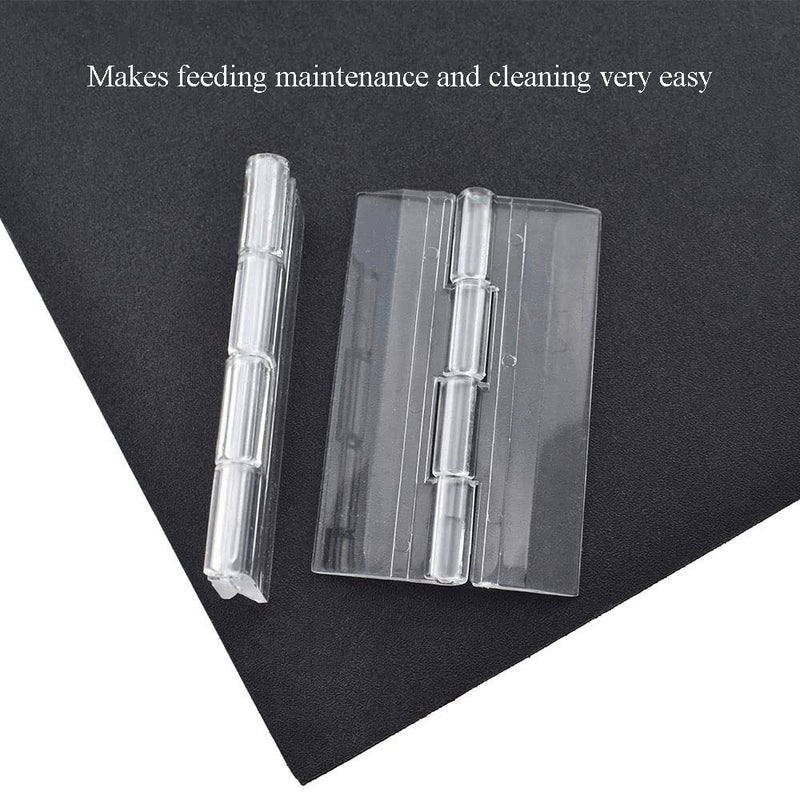 Binzzo Clear Acrylic Hinge Transparent Folding Lightweight 65x42mm Crystal Plastic Smoothly Open Close No Squeak Easy Glue Strong Sturdy for Attach Aquarium Lid Cover Hang Plexiglass Cabinet 10pcs - PawsPlanet Australia