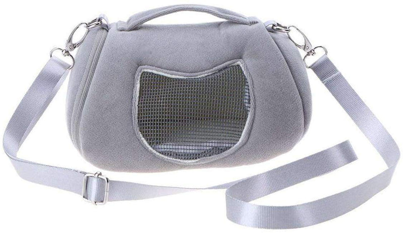 Litewood Guinea Pig Travel Carrier Bag Portable Hamster Outgoing Breathable Handbag Pouch with Adjustable Shoulder Strap Warm Nest for Hedgehog Chinchilla Sugar Glider Squirrel Small Animals Grey - PawsPlanet Australia
