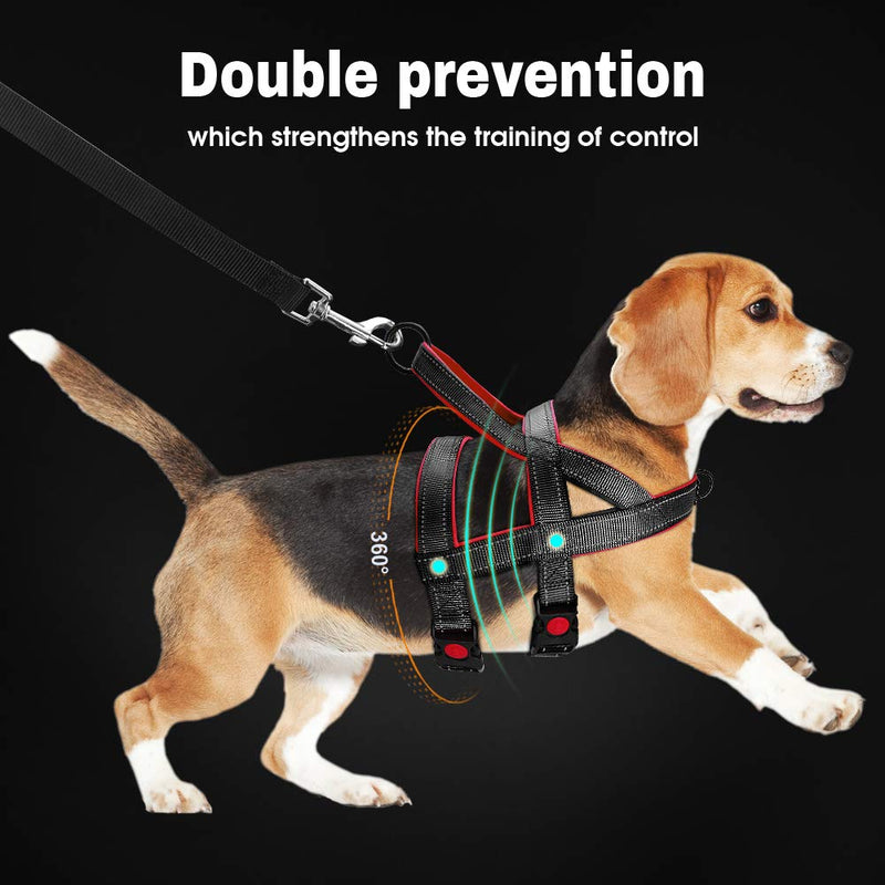 Beirui No Pull Escape Proof Dog Harness for Small Medium Large Dogs - Soft Padded Reflective Large Dog Walking Harnesses (Black,L) Chest 25.0-31.0’’ Black - PawsPlanet Australia