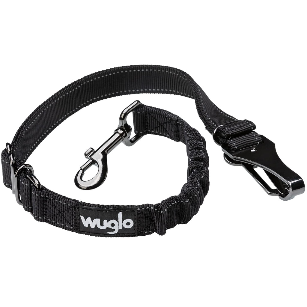 30-95cm Wuglo Dog Belt for Car - Dog Seat Belt for Child Safety Seat - Hook Latch & Seat Belt Buckle - Adjustable Universal Dog Seat Belt (Black) Black - PawsPlanet Australia