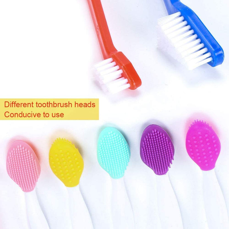 NACTECH 7Pcs Dog Toothbrush Soft Cat Silicone Double-Sided Puppy Tooth Brushing Dog Pet Dental Care Kit - PawsPlanet Australia