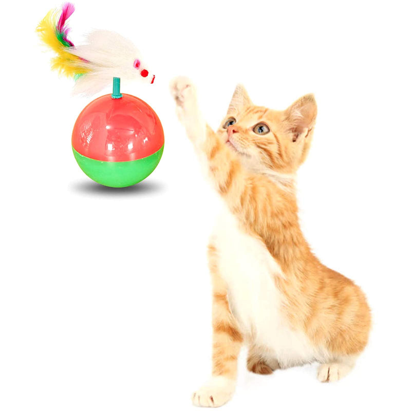 FANTESI 2 Pcs Cat Toy Ball, Kitten Funny Ball Interactive Cat Toy Ball Mice Toy Ball for Cat (Randdom color) - PawsPlanet Australia