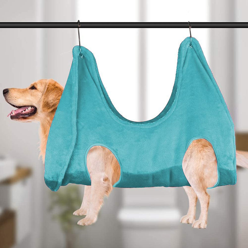 Roevite Pet Hammock Helper for Dog/Cat 2 in 1 Towel Drying Towel Pet Bath Towel,Dog/Cat Grooming/Nail Cutting Hammock S Blue - PawsPlanet Australia