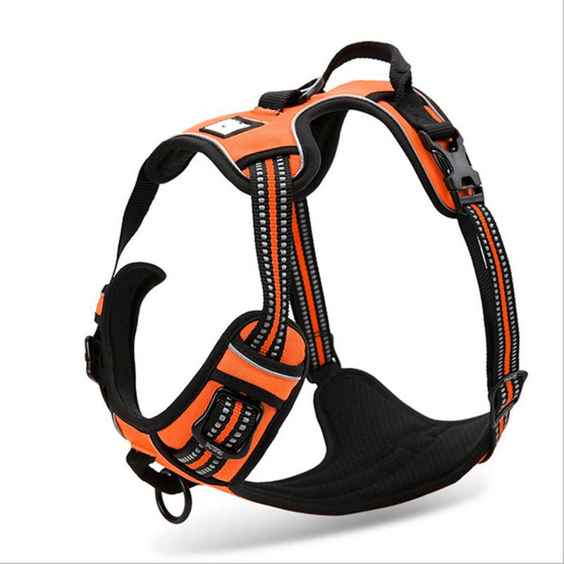 fiE FIT INTO EVERYWAY Range Of Front Side No Pull Dog Harness Outdoor Adventure 3M Reflective Pet Vest with Handle Adjustable Protective Nylon Walking Pet Harness Orange L - PawsPlanet Australia