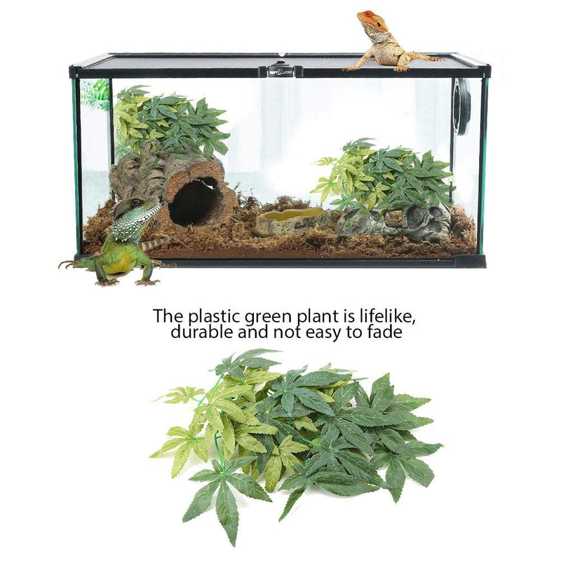 [Australia] - Hffheer Reptiles Artificial Vine Aquarium Simulation Plant Decoration Fish Tank Plastic Leaves Ornament Reptile Habitat Plant Decor with Sucker(30cm) 30cm 