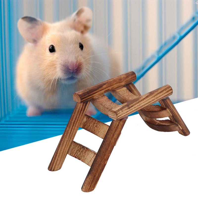 Hamster Wooden Ladder Bridge, Funny Toys Natural Training Exercise Toy for Small Lovely Pet Hamster - PawsPlanet Australia