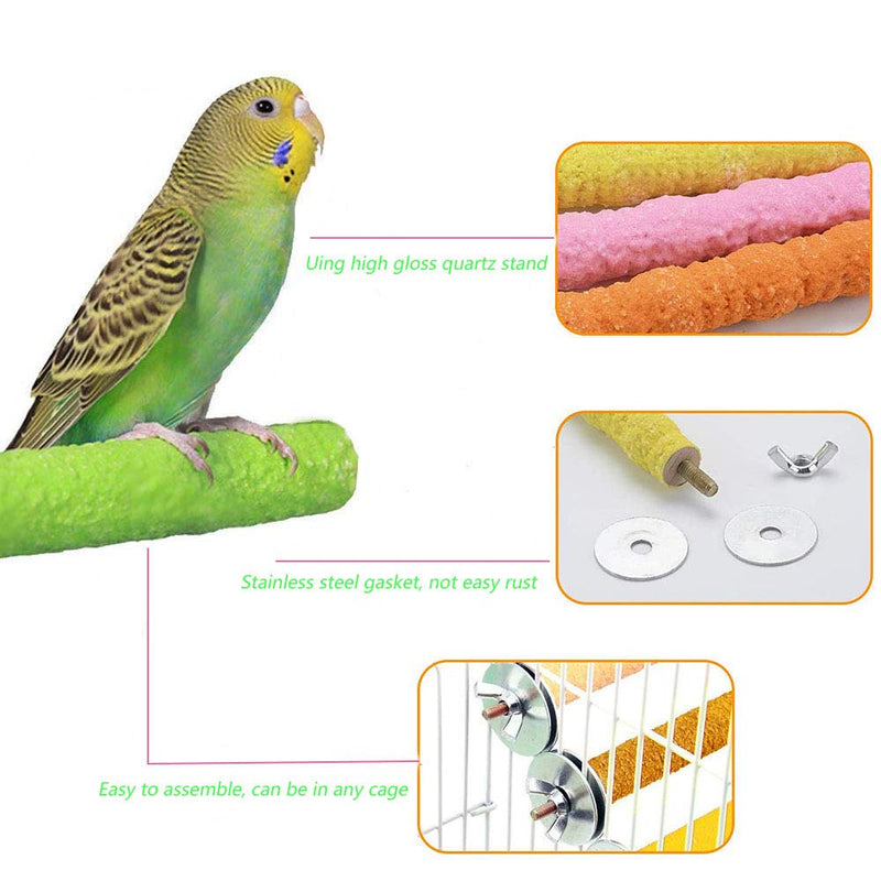 EIKLNN 4 Pieces Budgie Perches for Cage, Cockatiel Perch Stand, Parrot Perches, Bird Grinding Paw Toys, for Budgie Lovebirds Conures Small Birds Cockatiels Parakeets Parrots - PawsPlanet Australia