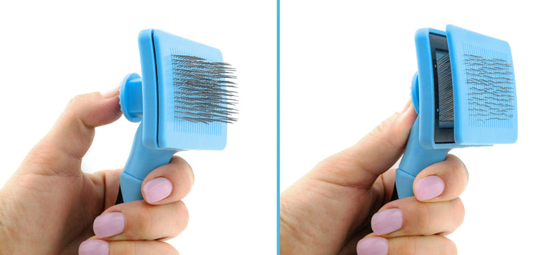 PRECORN self-cleaning dog brush dog hair brush grooming cat brush grooming brush dog comb - PawsPlanet Australia