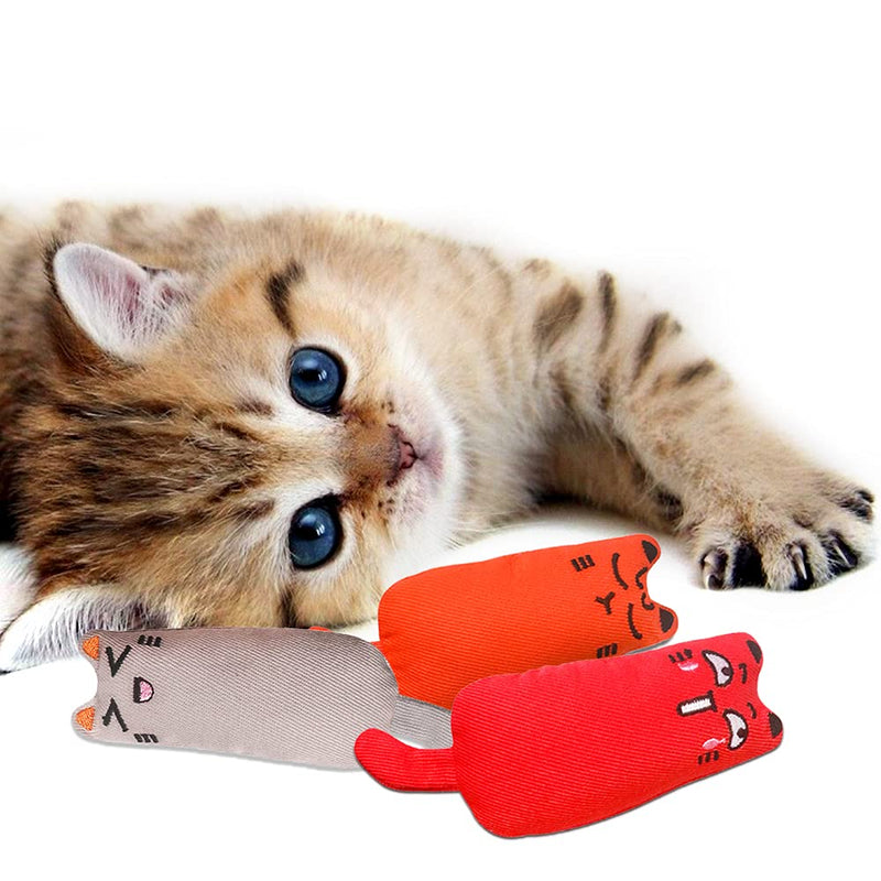 NAODONGLI 3pcs Catnip Toys,Cat Toys for Indoor Cats,Cat Toys Interactive,Cat Chew Toy for Cats,Plush Cat Toy Stuffed with Catnip - PawsPlanet Australia