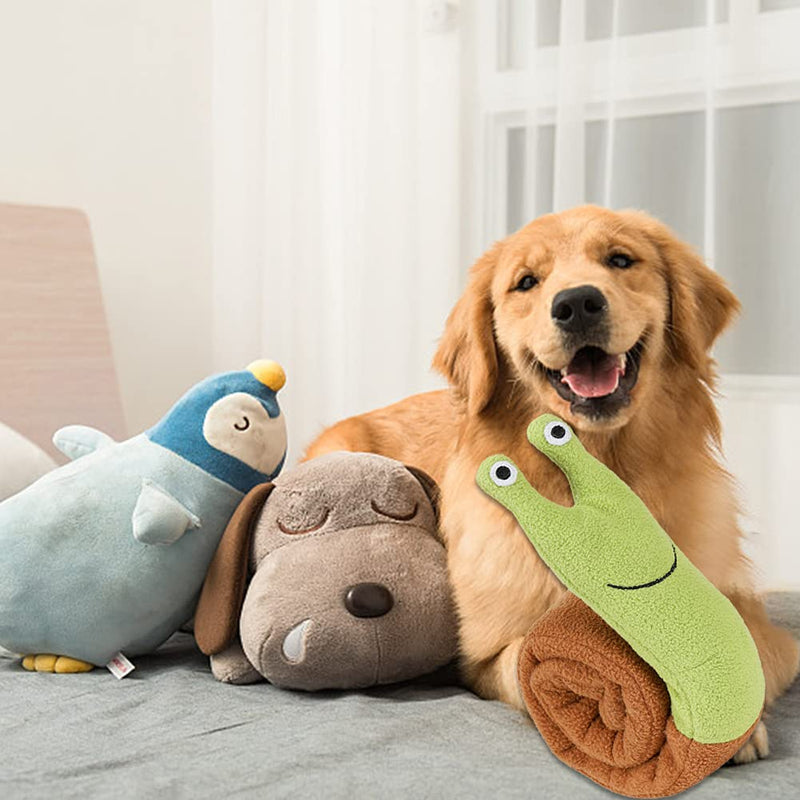 Dog Toys for Boredom, Squeaky Dog Toys Snail Interactive Dog Chew Toys for Small Medium Dogs, Plush Dog Toys for Relieving Stress, Foraging Instinct Training - PawsPlanet Australia