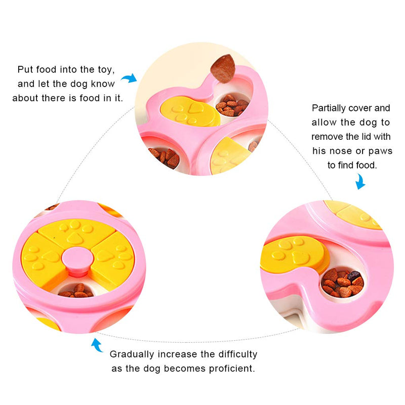 Dog Food Toy - Pet Smart Puzzle Interactive Toys, Improve IQ Dog Training Games Feeder, Bite-resistant Anti-slip Suitable for Young Pets, Slow Eating Dog Food Bowl Prevent Eating Too Fast (Pink) Pink - PawsPlanet Australia