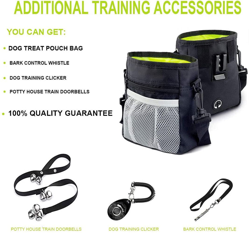 Newthinking Dog Walking Treat Bag, Dog Treat Pouch with Adjustable Waist Belt, Dog Walking Treat Accessories Including Dog Clicker, Whistle and Pet Doorbell, Black - PawsPlanet Australia