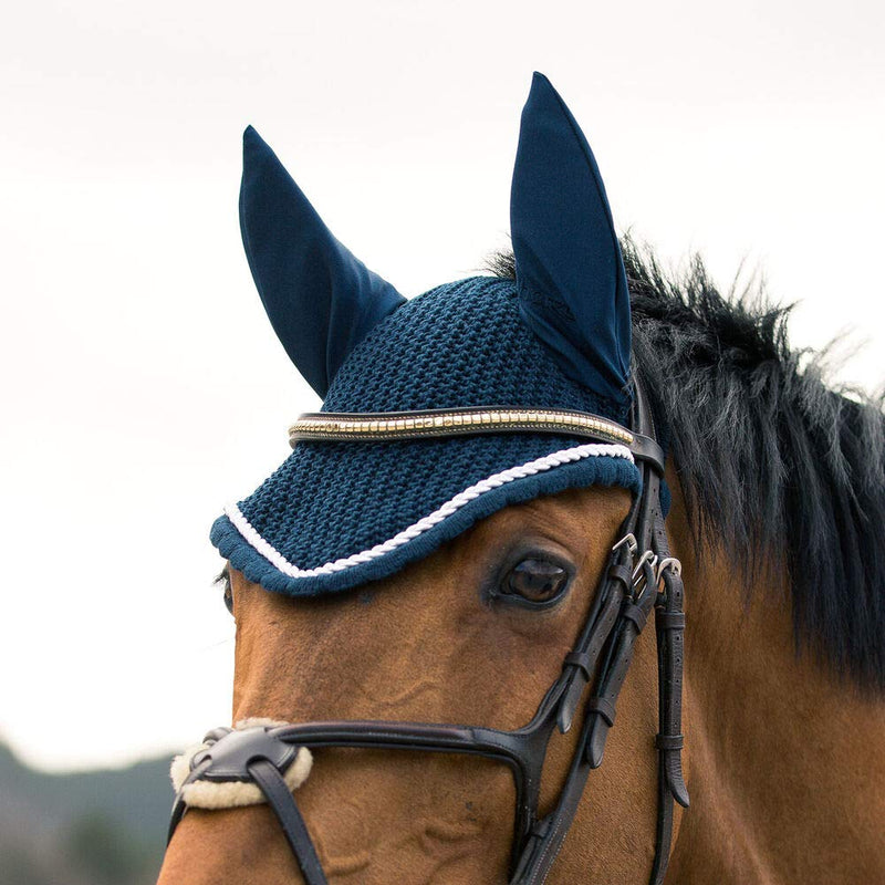 HORZE River Ear net - Peacoat Dark Blue/White - Horse - PawsPlanet Australia