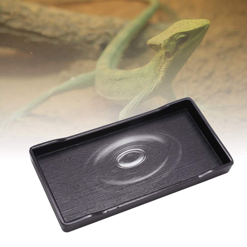 Reptile Bowl, Anti-Slip Square Food and Water Feeder Plastic Pets Feeding Plat Dish for Tortoise Lizard Chameleon Iguana 8.1x4.1x1 inch(Black) Black - PawsPlanet Australia