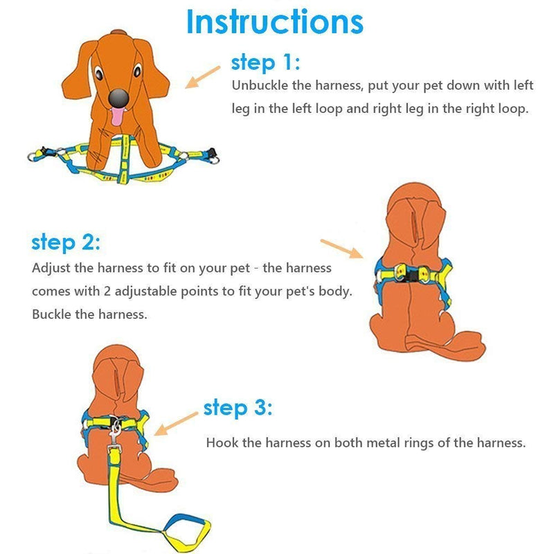 [Australia] - QQPETS Dog Harness Leash Set,Adjustable Vest Durable Heavy Duty Puppy Small Medium Large Dogs Perfect for Walking Running Training Starry Sky 
