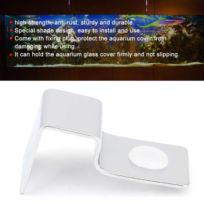 TOPINCN 4Pcs Aquarium Cover Bracket Stainless Steel Fish Tank Glass Cover Clips Fish Tank Lid Holder Support 10mm - PawsPlanet Australia