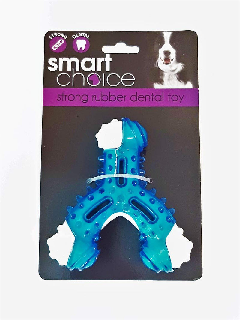 Smart Choice Dog Puppy Tough Nylon Dental Chew Toy (Blue, Tripod) Blue - PawsPlanet Australia