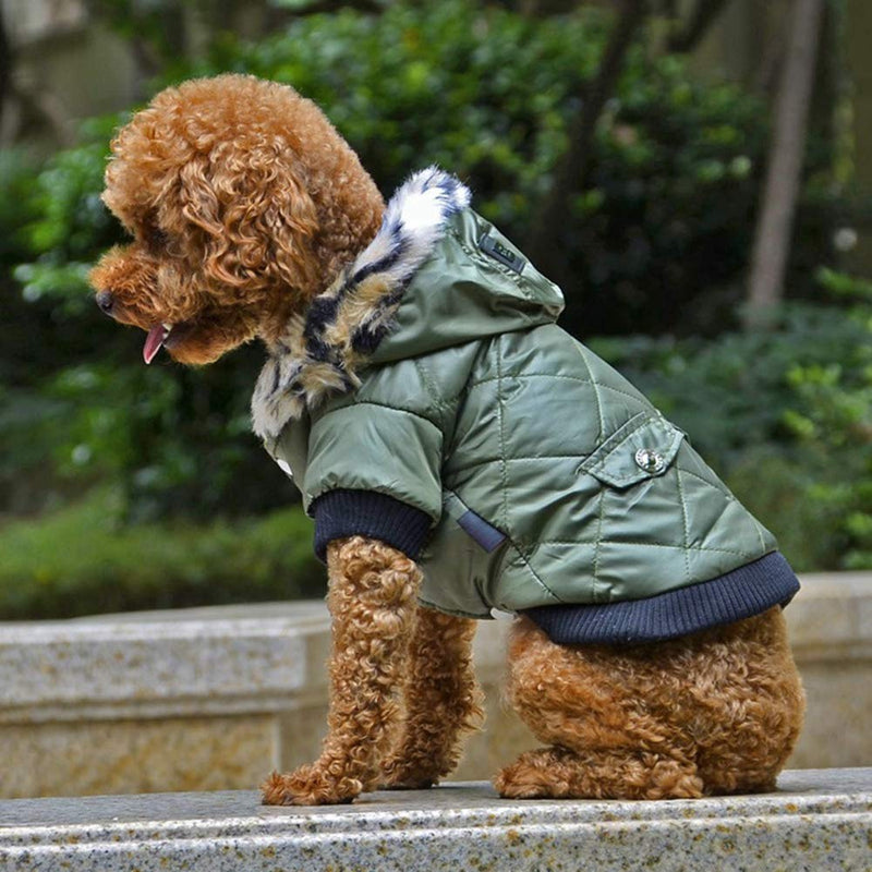 Balai Small Dog Faux Hoodie Thick Jacket Pet Puppy Waterproof Warm Coat Clothes for Small Breed Dog Like Chihuahua L - PawsPlanet Australia