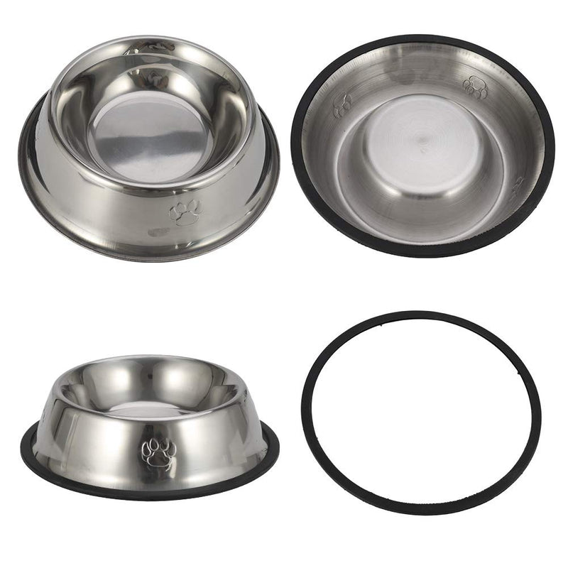 Yorgewd 2 Pack 8.5 In Dog Bowl Stainless Steel Double Non-Slip Slow Feeder Pet Bowls for Food Water Preventing Choking Fun with 2 Spoon Feeding Bowls (M) - PawsPlanet Australia