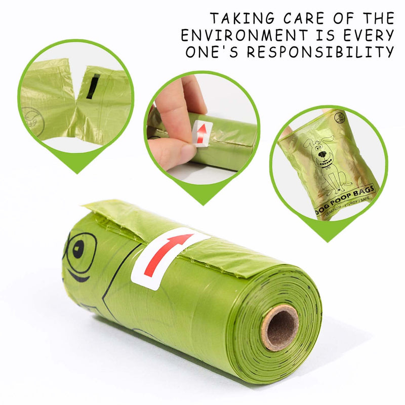 AiTodos® 600 Pcs Biodegradable Dog Bags Going Out Bags for Dogs Biodegradable Material Portable 29.5 x 22cm Green (40 Rolls, 15 per Roll) Green-600 - PawsPlanet Australia