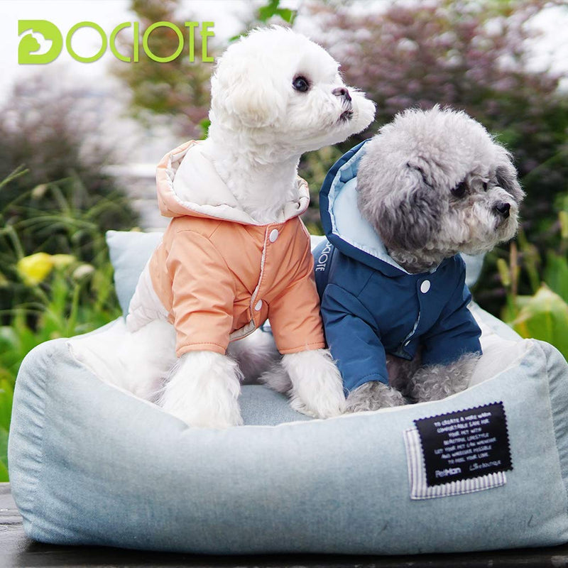 Winter Dog Coats Small With Hood, Dog Puppy Warm Thick Jacket Windproof with Collar Hole Small Dog Clothes Outfit Dog Vest Soft Fleece winter Jacket Apparel for Puppy Small Dogs Chihuahua Orange M - PawsPlanet Australia