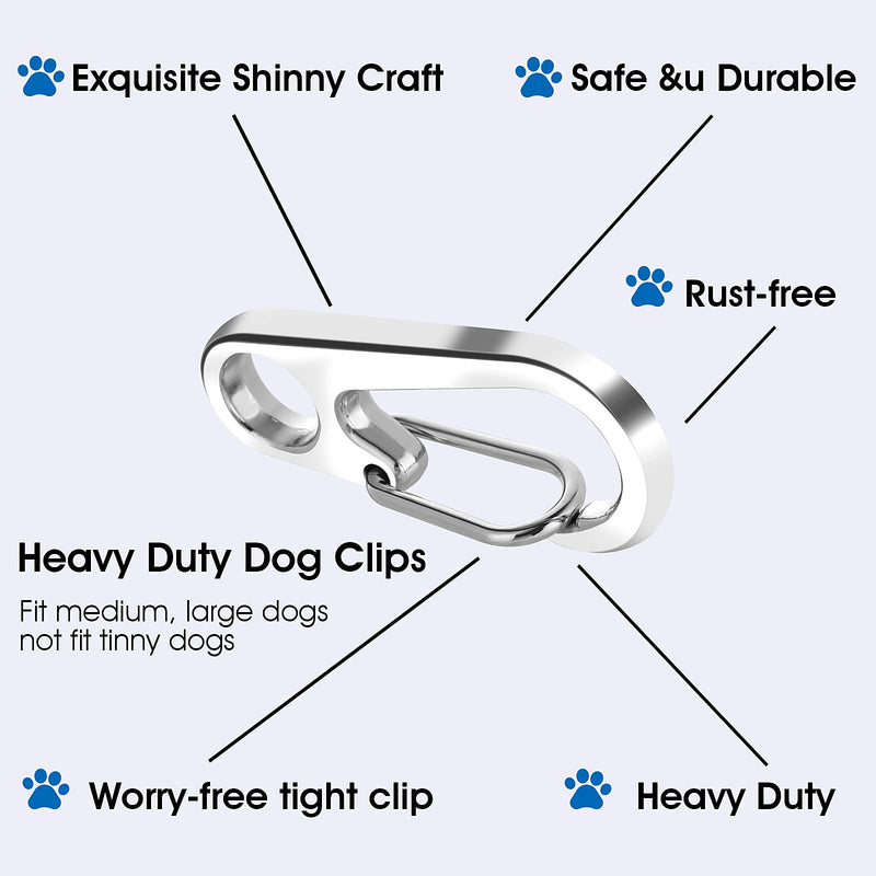 TIESOME Dog Tag Clips with Rings, 6 Pieces Dog Tag Clips 18 Pieces Tag Rings Stainless Steel Pet Tag Clip Dog Tag Holder Quick Release for Collar and Harness 1.3 x 0.6 Inch - PawsPlanet Australia