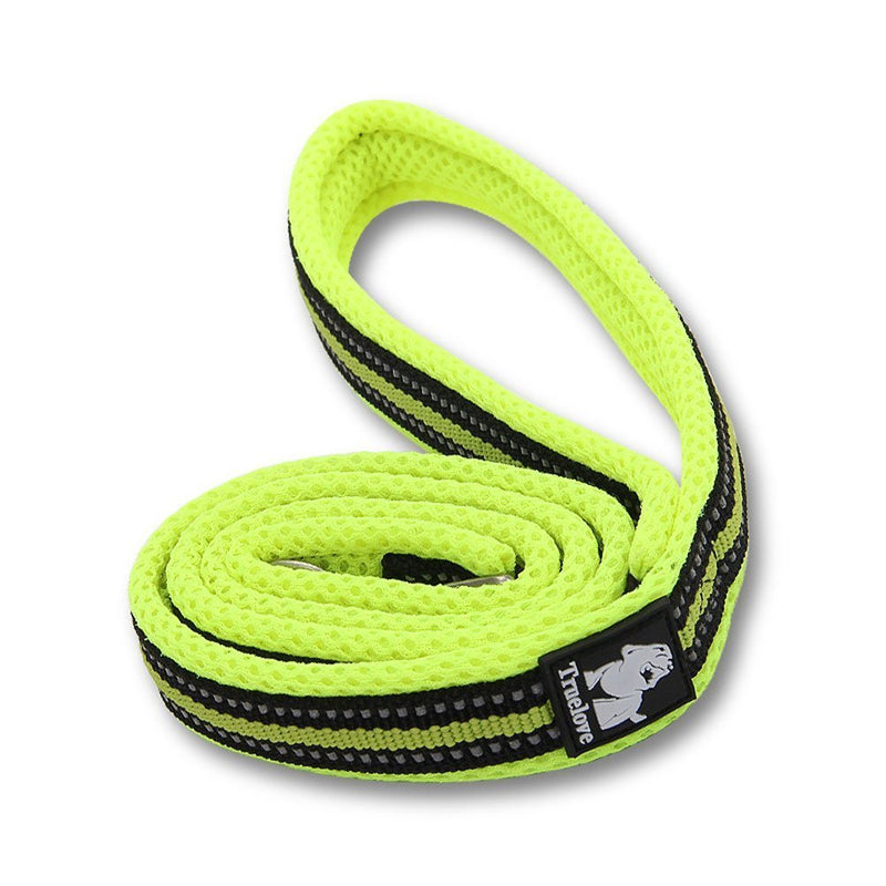 Kismaple 3M Reflective Stripes Soft Dog Lead 110cm Long Strong Breathable Mesh Dogs Leads Rope With Strong Stainless Steel Hook Durable Dogs Leash (110cm*2cm, Green) 110cm*2cm - PawsPlanet Australia