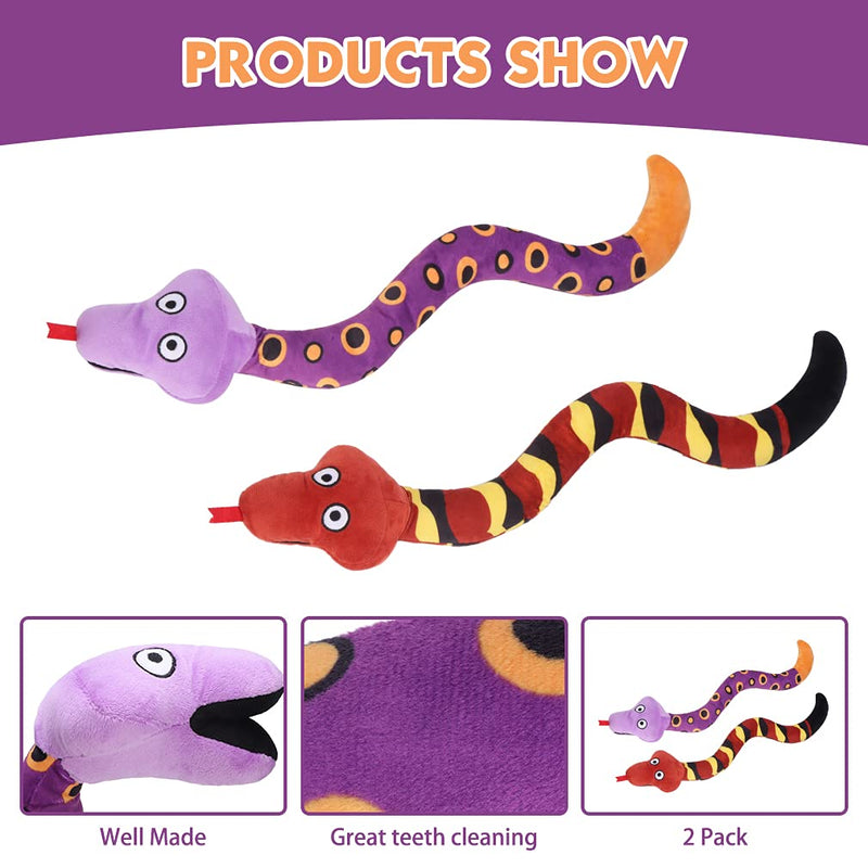 SCENEREAL 2 Pack Dog Squeaky Toy Set - Summer Dog Water Floating Toys, Durable Dog Interactive Dog Plush Toy Snake Dog Chew Toy - PawsPlanet Australia