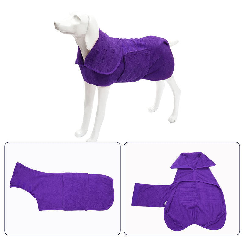 Brabtod Super Microfibre Absorbent Pet Towel for Dogs and Small Animals - Small - Large Size - purple - L L (49-52cm/ 19-20inch) - PawsPlanet Australia