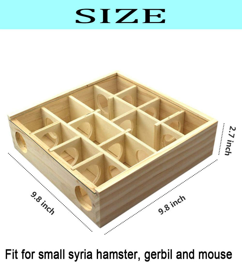 CHANNELS OF CONSUMERISM Hkim Hamster Maze, Meago Natural Wood Toy with Acrylic Cover Dwarf Mouse Cage Tubes Gerbil Maze for Small Furry Animals (Wood Maze) - PawsPlanet Australia