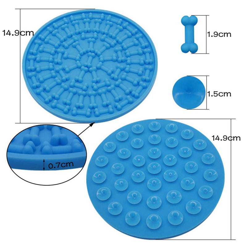 Amasawa Dog Licking Pad,Silicone Slow Feeder Lick Mat,Dog Bath Lick Mat with Suction Slow Feeder,Used for Bath Cosmetic Training (Blue) - PawsPlanet Australia