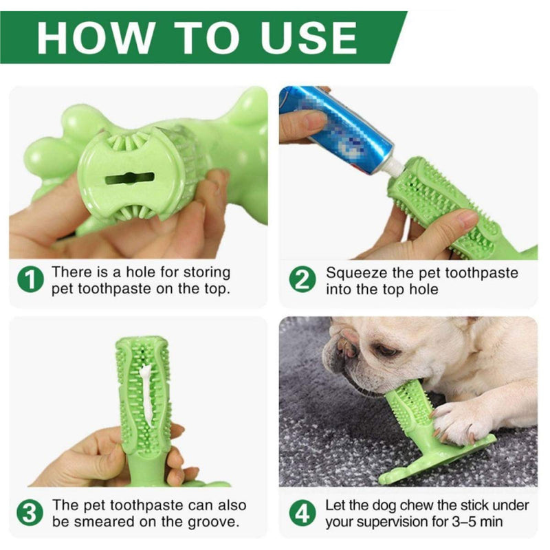 Goodn Dog Molar Stick Dog Toothbrush Dog Chew Tooth Cleaner Brushing Stick Natural Rubber Doggy Dog Chew Toys Toothbrush for Pet (M, Green) M - PawsPlanet Australia