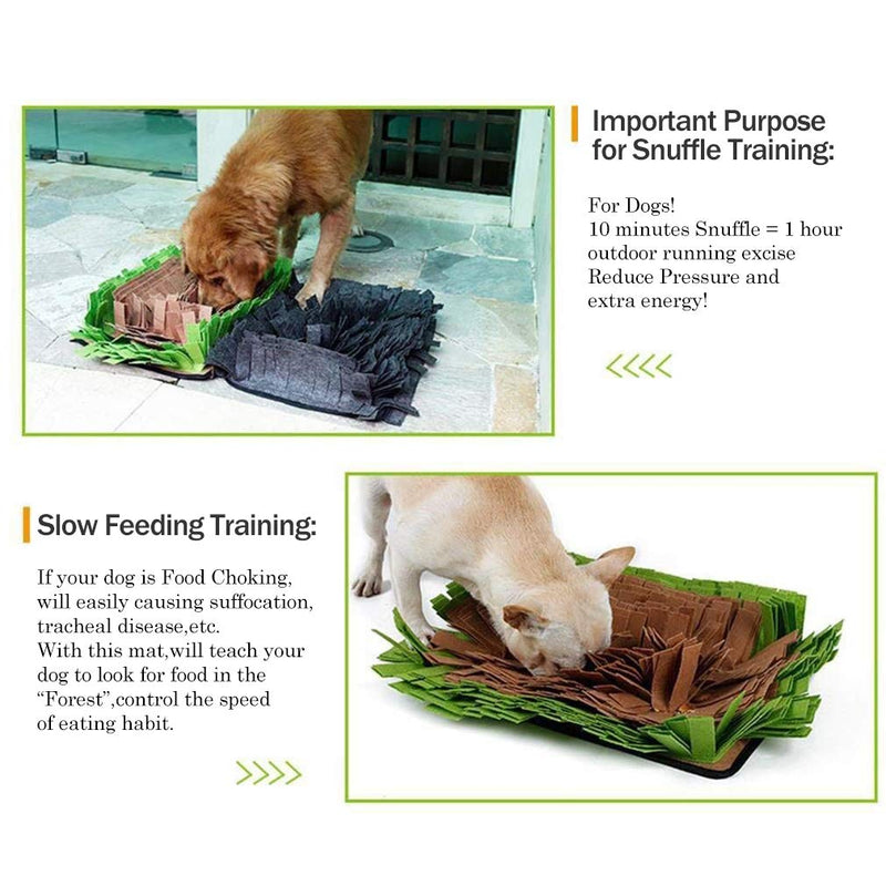 Companet Pet Dog Feeding Mat, Snuffle Mat for Dogs Interactive Pets Puzzle Toys,Dog Smell Nosework Training for Encourages Natural Foraging Skills,Durable and Machine Washable Pet Activity Play Mat Green - PawsPlanet Australia