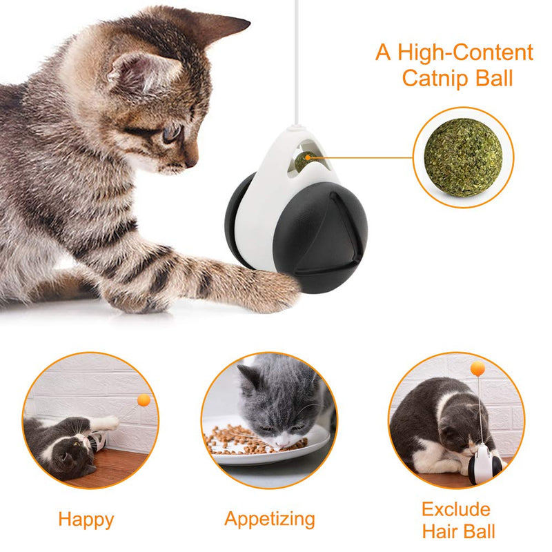 FASTER Balanced Cat Toy with Ball, Interactive Cat Toy for Indoor Cats Rotating Rolling Balls Balance Swing Cat IQ Training Toy for Kitten/Cats Black-White - PawsPlanet Australia