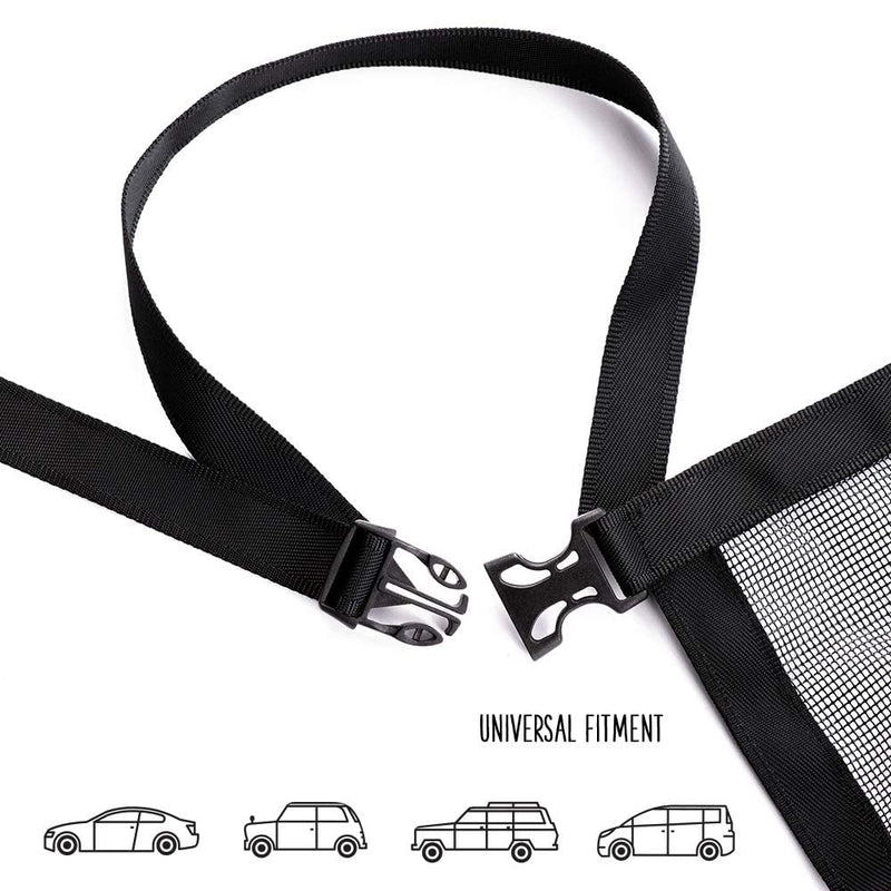 DOGUAL Car Dog Net Barrier - Universal Fit Sturdy Mesh, Easy to Install, Convenient for Air Conditioning, Easy to Clean & with Flexible Bungee Cords for Seat Movement - PawsPlanet Australia