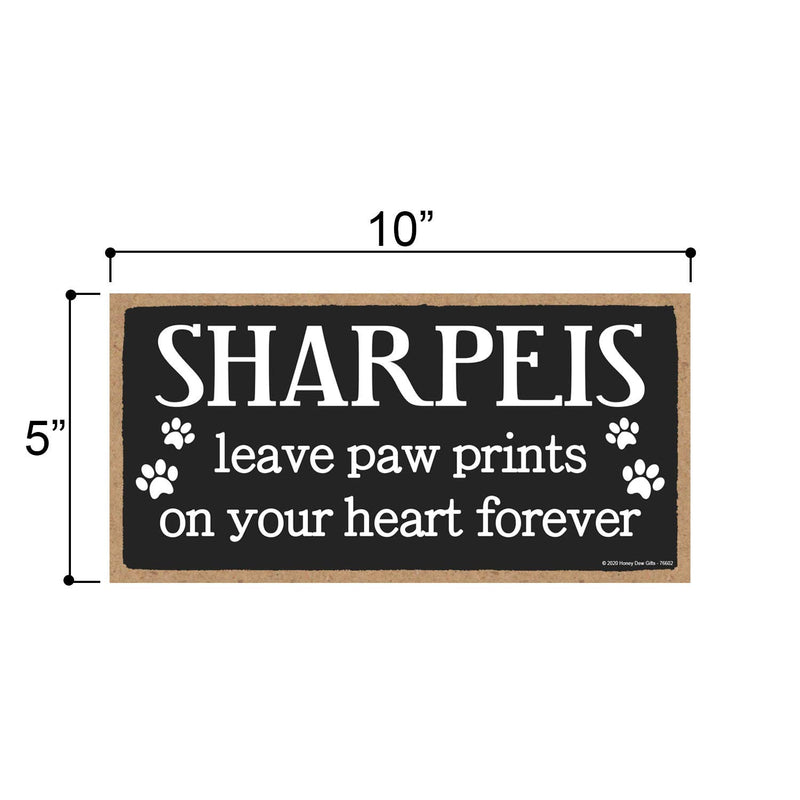 Honey Dew Gifts Sharpeis Leave Paw Prints, Wooden Pet Memorial Home Decor, Decorative Bereavement Wall Sign, 5 Inches by 10 Inches - PawsPlanet Australia