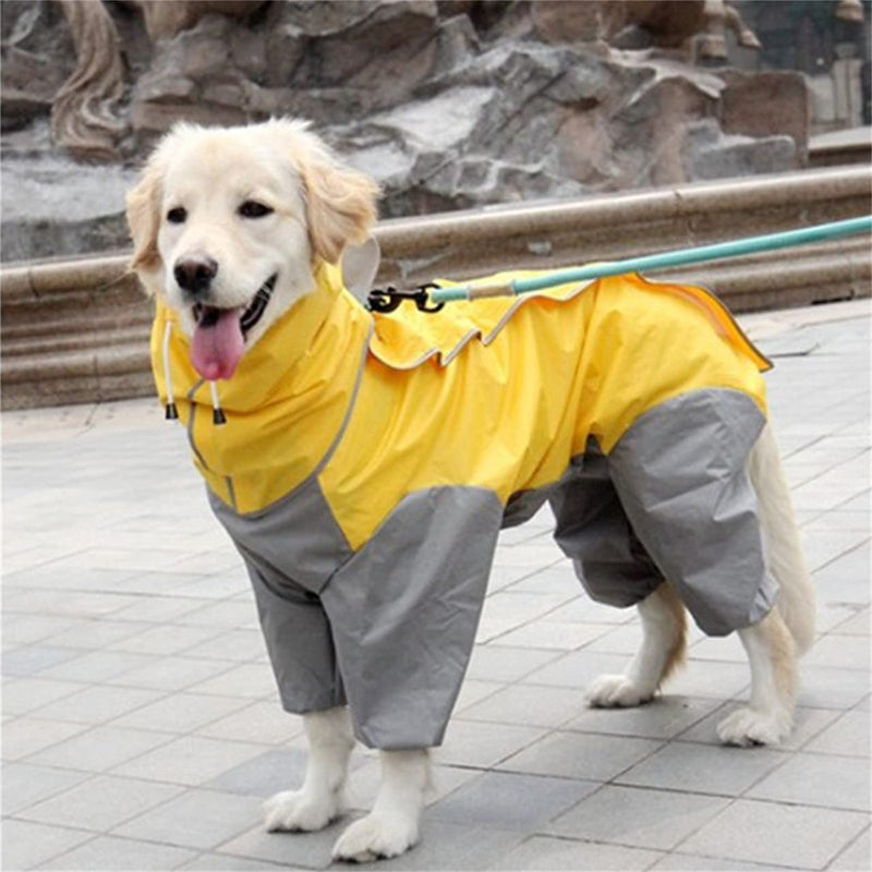 ZIGJOY Pet Raincoat Waterproof Dog Raincoats for Small Medium Large Dogs (Yellow 24) 24(Back length:63cm) Yellow - PawsPlanet Australia