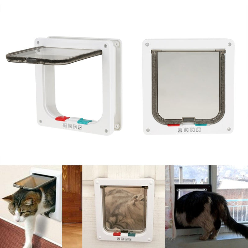 YOUTHINK 4 Way Lockable Pet Cat Small Dog Flap Door cat flap for interior doors for Dogs and Cats - Small, Medium or Large - PawsPlanet Australia