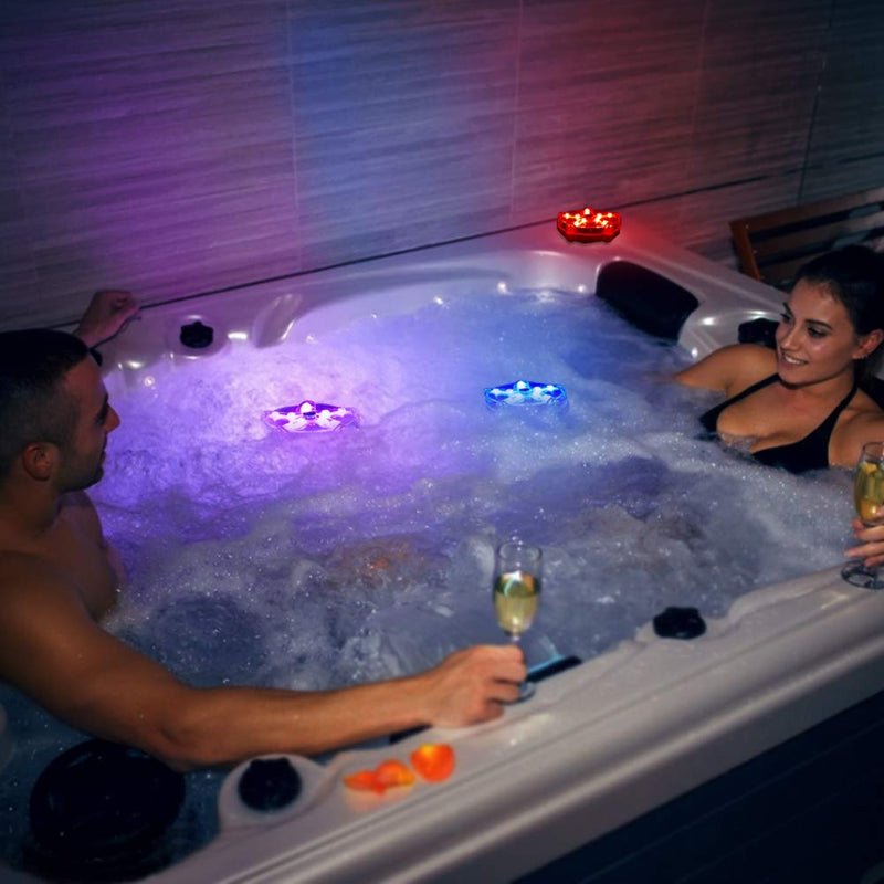 Bath Spa Lights, 3.3'' Floating Light for Hot Tub, IP68 Waterproof Pool Lights, Colourful Light with Starfish Shape, Submersible Colour Changing Lights for Pool Pond Bathtub(1PCS) 1PCS - PawsPlanet Australia