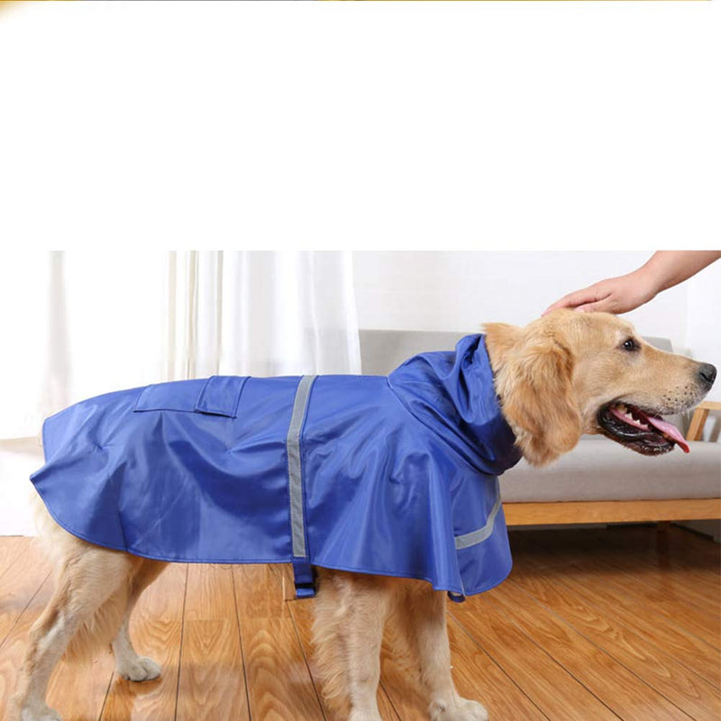 NACOCO Large Dog Raincoat Adjustable Pet Water Proof Clothes Lightweight Rain Jacket Poncho Hoodies with Strip Reflective Medium (Pack of 1) Blue - PawsPlanet Australia