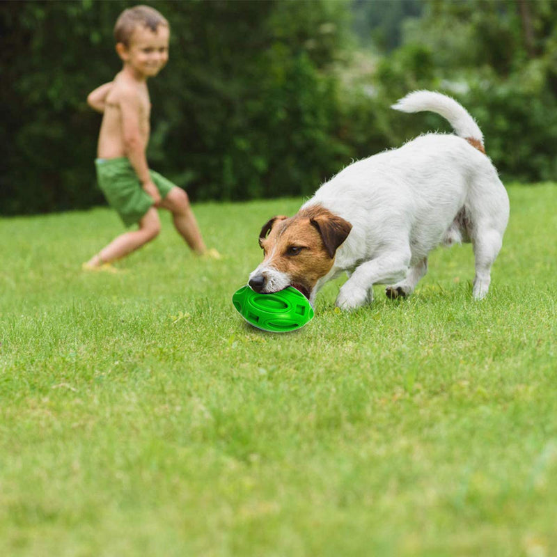 BundleMall Pet Dogs Molar Rugby Rubber Ball,Dog Toothbrush Tooth Cleaning Chew Toy,Dog Squeaky Interactive Bite Resistant Toys, Suitable for Large Medium Dogs (green) green - PawsPlanet Australia