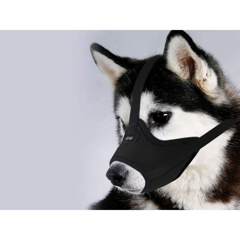 Andiker Soft Dog Muzzles Not Falling Off, Mesh Mouth Cover to Prevent Biting Barking and Accidental Eating with Adjustable Loop for Small, Medium, Large Dogs (S, black) S - PawsPlanet Australia