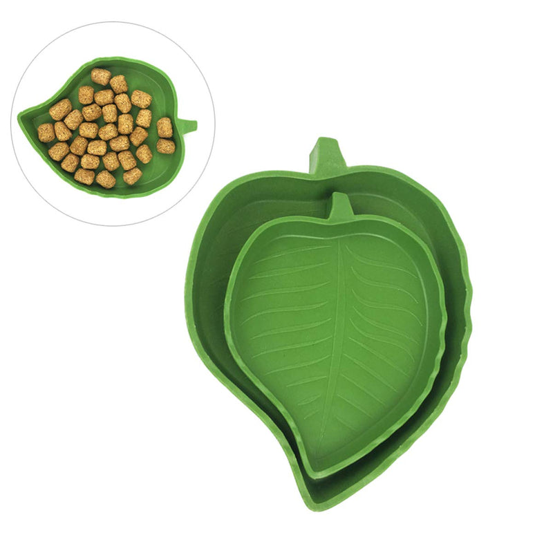 POPETPOP 2Pcs Leaf Design Plastic Prevent Tipping Moving and Chewing Food Dish Hamster Bowl for Small Rodents Gerbil Hamsters Mice Guinea Pig Cavy Hedgehog - PawsPlanet Australia